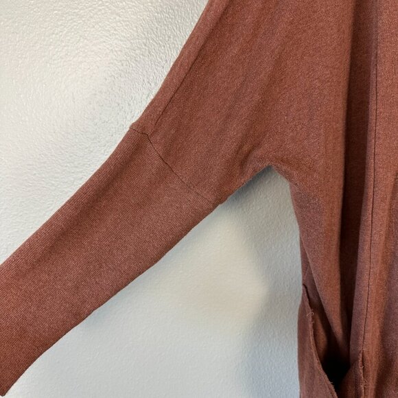 Pact Brooklyn Airplane Cardigan Sweater Organic Cotton Saddle Heather Brown S/M - Picture 5 of 7